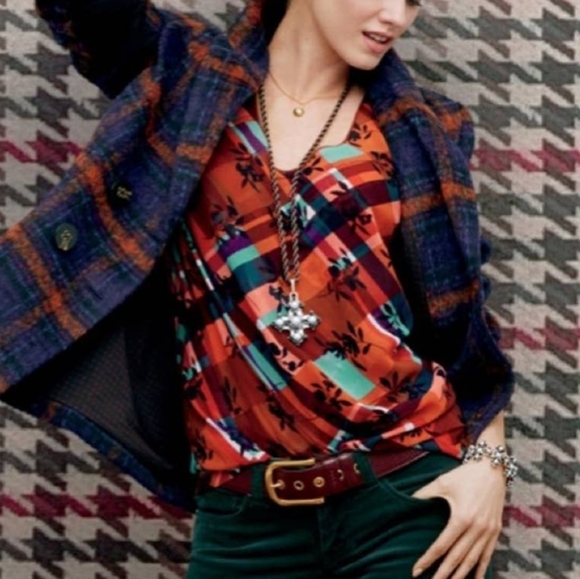 CAbi Tops - Cabi Floral Lattice Blouse NWOT